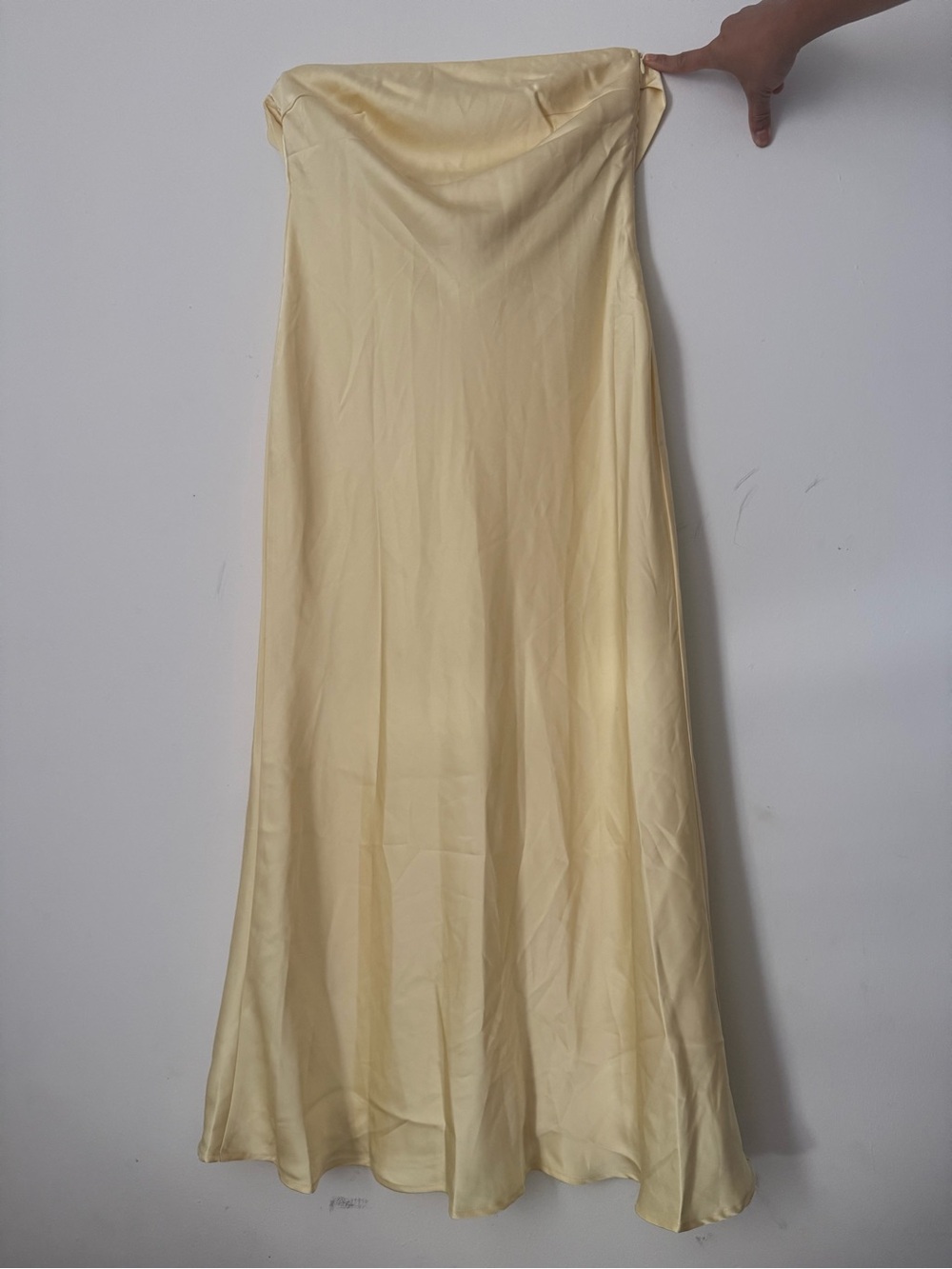 Princess Polly Pale Yellow Satin Skirt - Picture 1 of 3